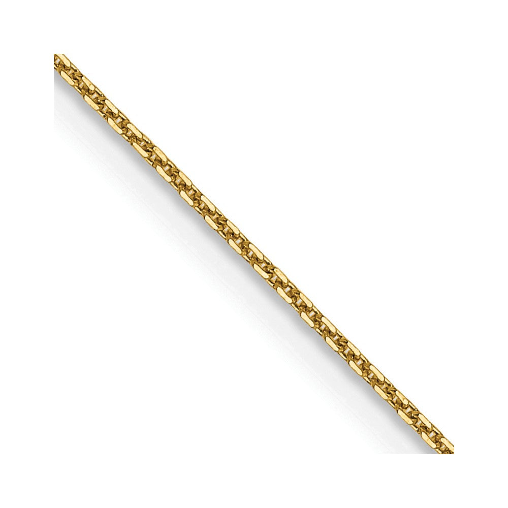 14K 16 inch .8mm Diamond-cut Round Open Link Cable with Lobster Clasp Chain