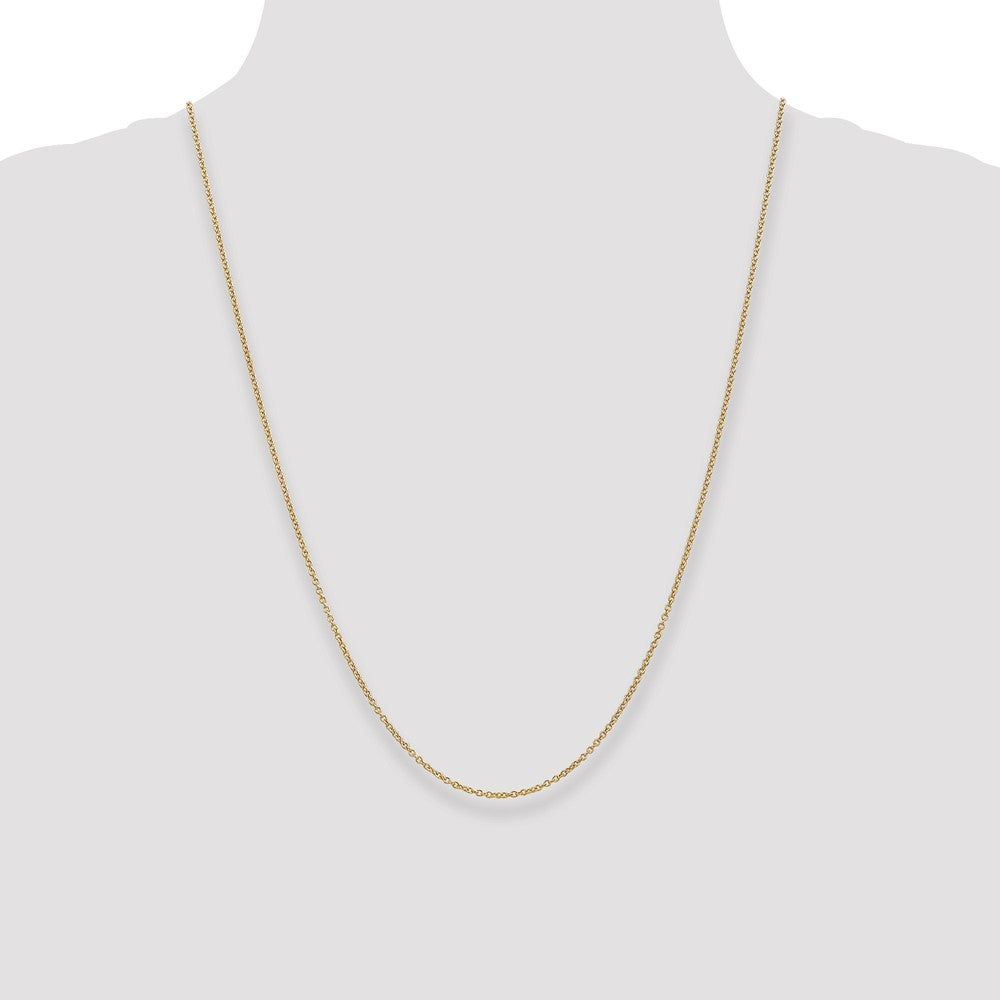 14K 24 inch 1.4mm Round Open Wide Link Cable with Lobster Clasp Chain