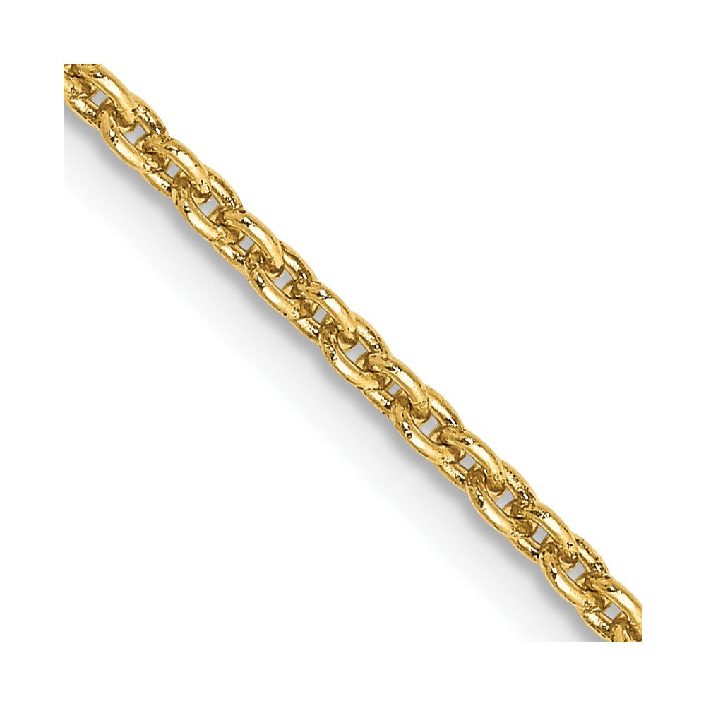 14K 30 inch 2mm Round Open Link Cable with Lobster Clasp Chain