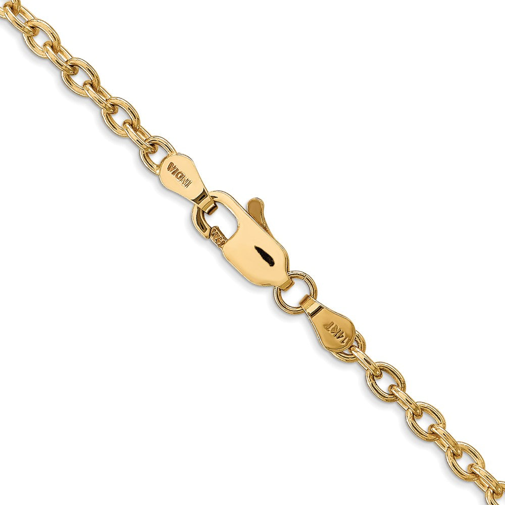 14K 22 inch 3.2mm Round Open Link Cable with Lobster Clasp Chain