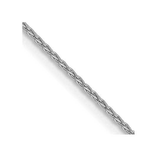 14K White Gold 16 inch 1mm Parisian Wheat with Lobster Clasp Chain