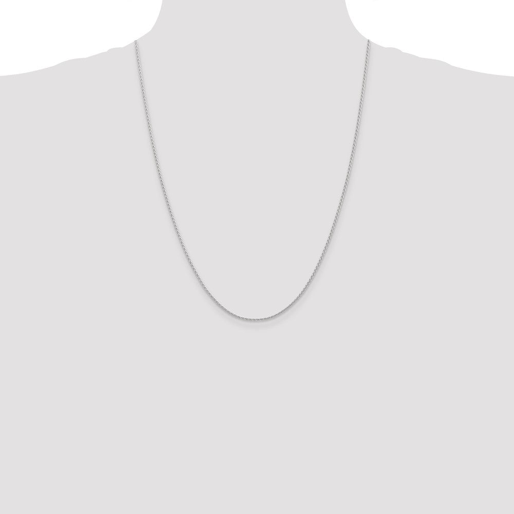 14K White Gold 24 inch 1.5mm Parisian Wheat with Lobster Clasp Chain