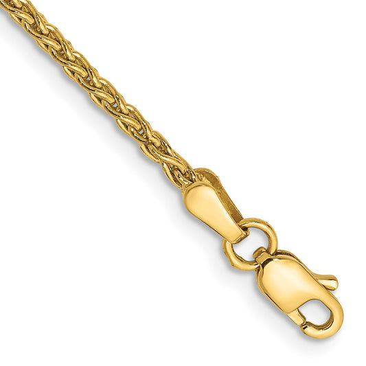 14k 7 inch 1.75mm Parisian Wheat with Lobster Clasp Bracelet
