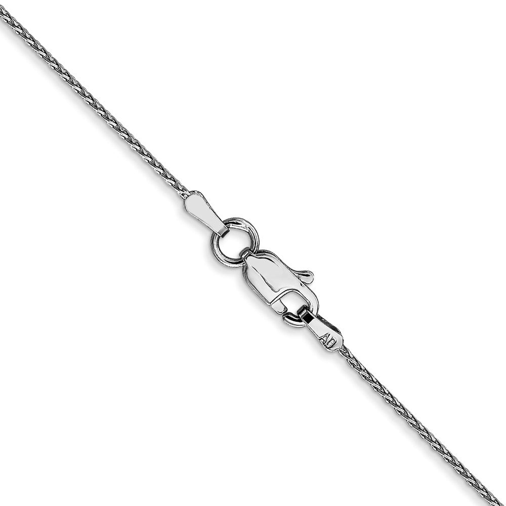 14K White Gold 24 inch .8mm Diamond-cut Parisian Wheat with Lobster Clasp Chain