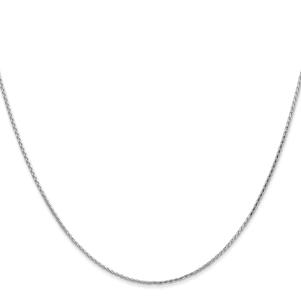 14K White Gold 24 inch 1mm Diamond-cut Parisian Wheat with Lobster Clasp Chain