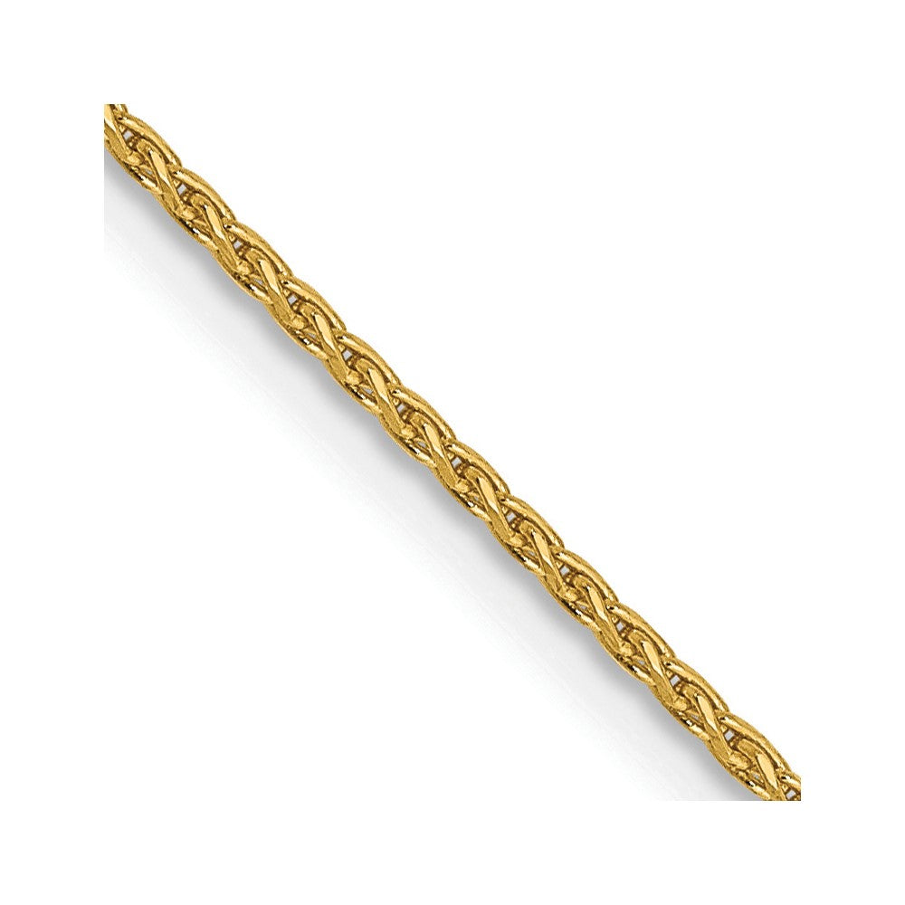 14K 22 inch 1mm Diamond-cut Parisian Wheat with Lobster Clasp Chain
