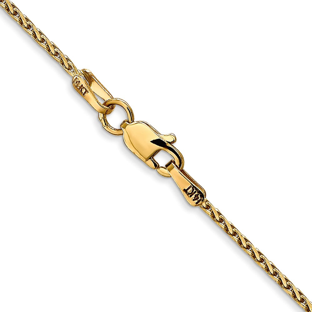 14K 22 inch 1.5mm Diamond-cut Parisian Wheat with Lobster Clasp Chain