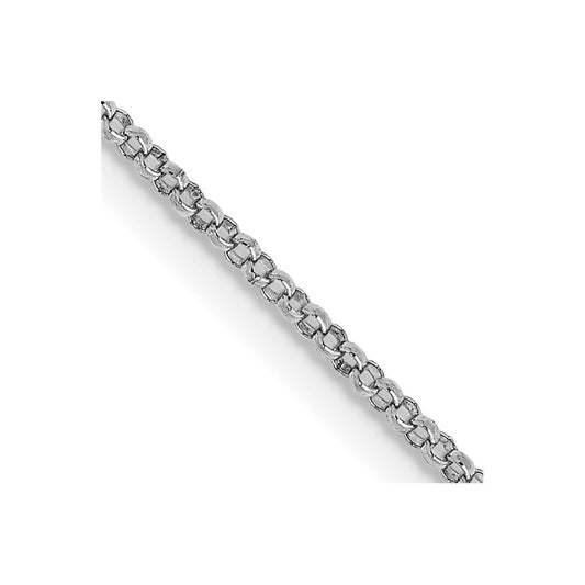 14K White Gold 24 inch 1.15mm Rolo with Lobster Clasp Pendant Chain