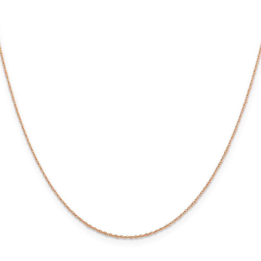 14K Rose Gold 13 inch .5mm Rope with Spring Ring Clasp Chain