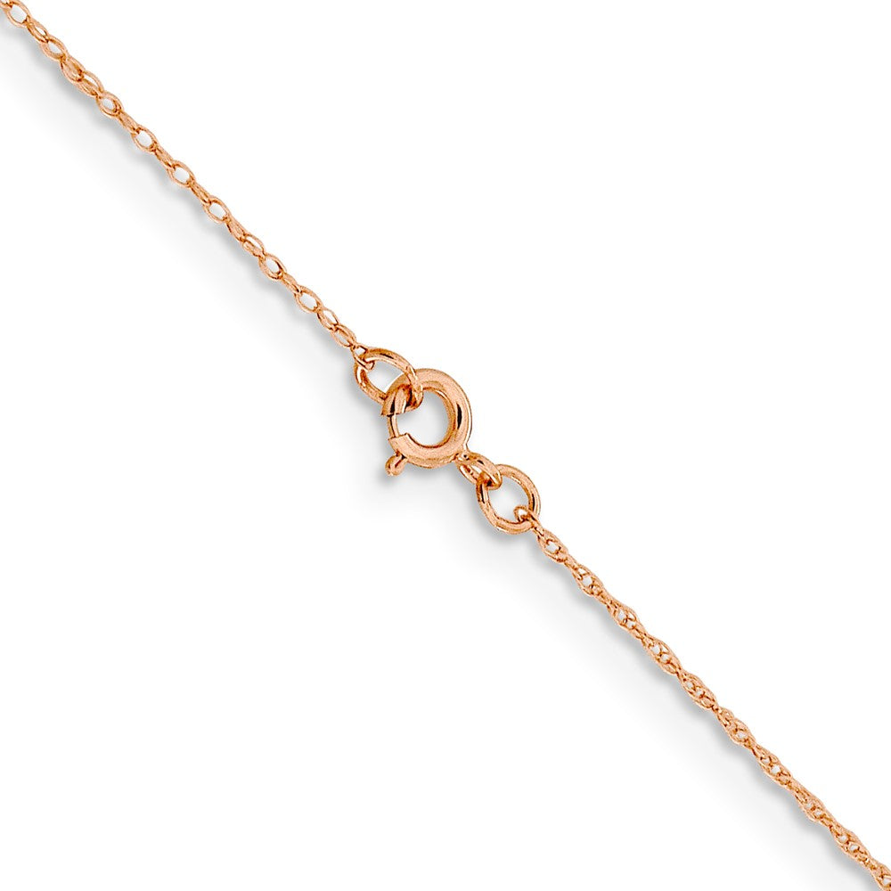 14K Rose Gold 16 inch .5mm Rope with Spring Ring Clasp Chain