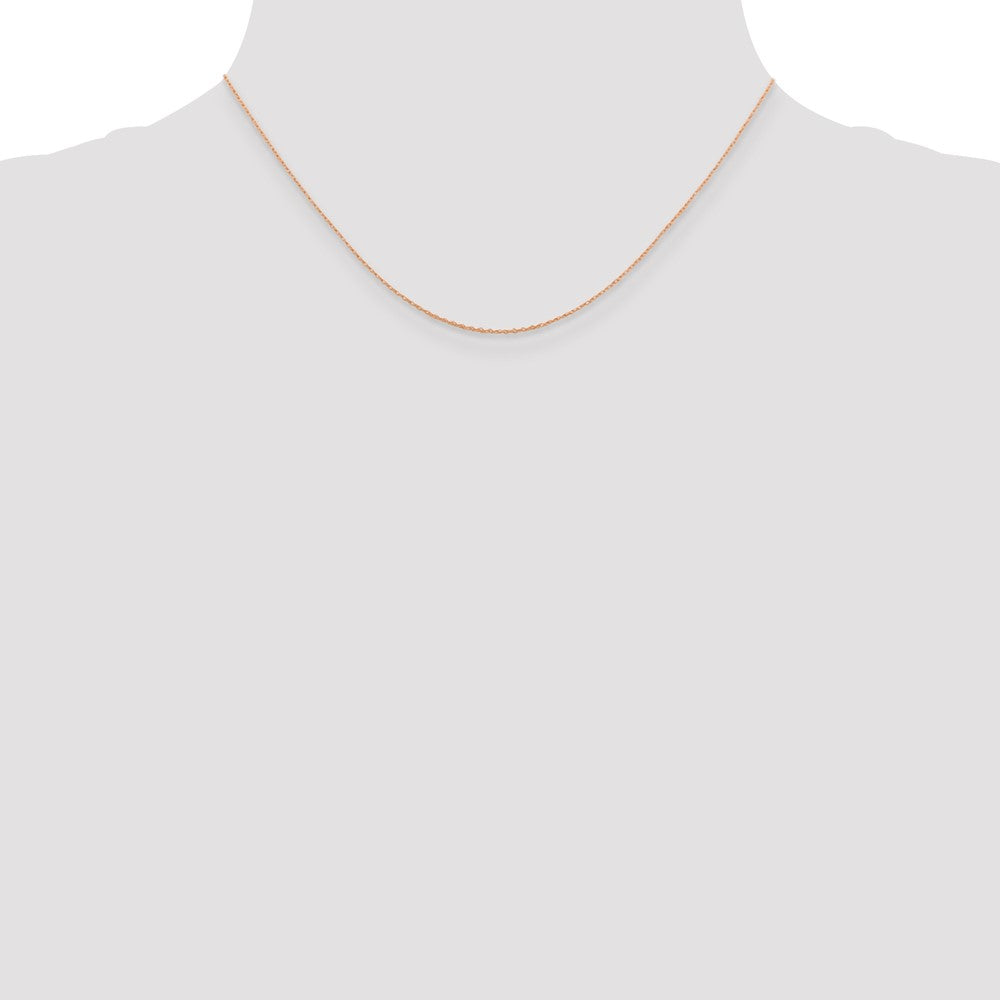 14K Rose Gold 16 inch .5mm Rope with Spring Ring Clasp Chain