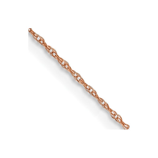 14K Rose Gold 16 inch .5mm Rope with Spring Ring Clasp Chain
