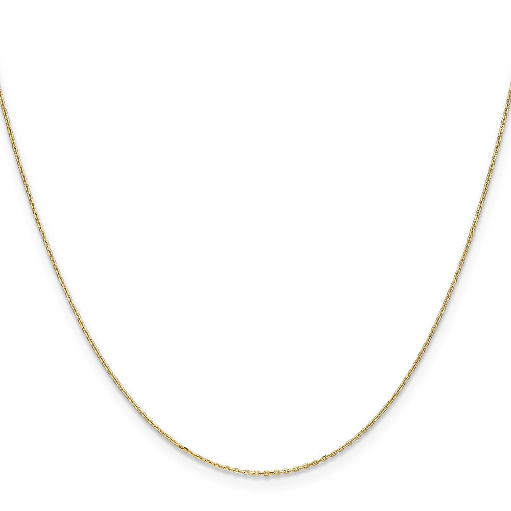 14K 24 inch .8mm Diamond-cut Cable with Spring Ring Clasp Chain
