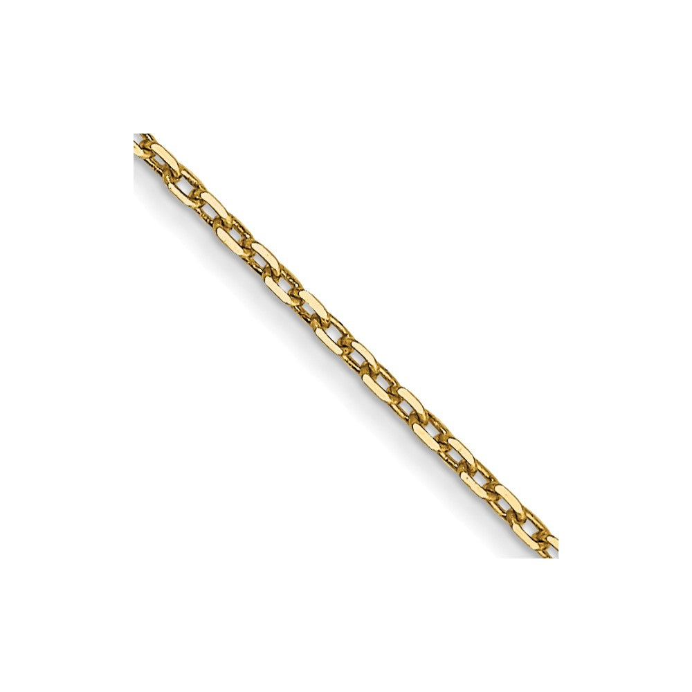 14K 24 inch .8mm Diamond-cut Cable with Spring Ring Clasp Chain