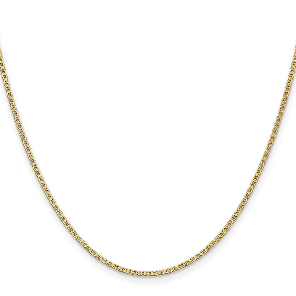 14K 14 inch 1.5mm Lightweight Flat Anchor Link with Lobster Clasp Pendant Chain
