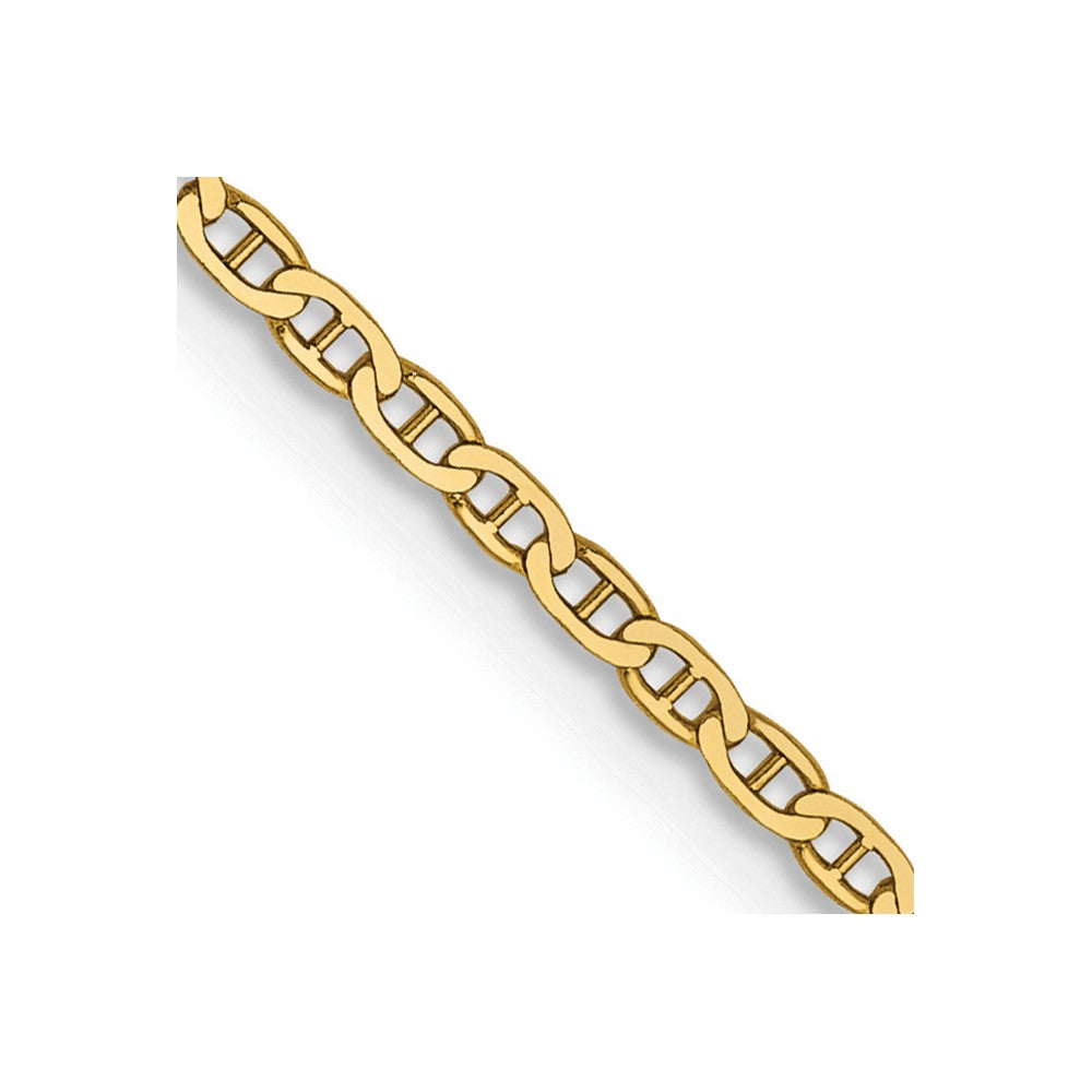 14K 22 inch 1.5mm Lightweight Flat Anchor Link with Lobster Clasp Pendant Chain