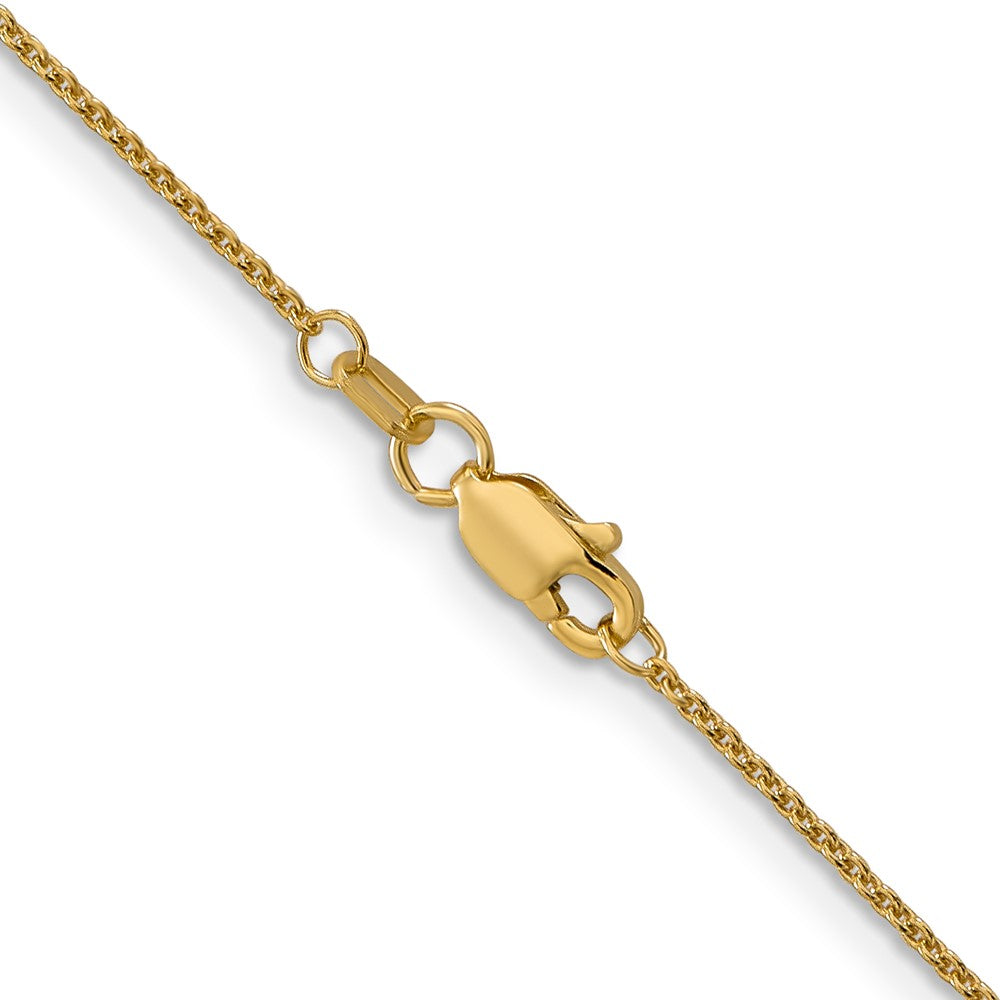 14K 30 inch 1mm Round Open Link Cable with Lobster Clasp Chain