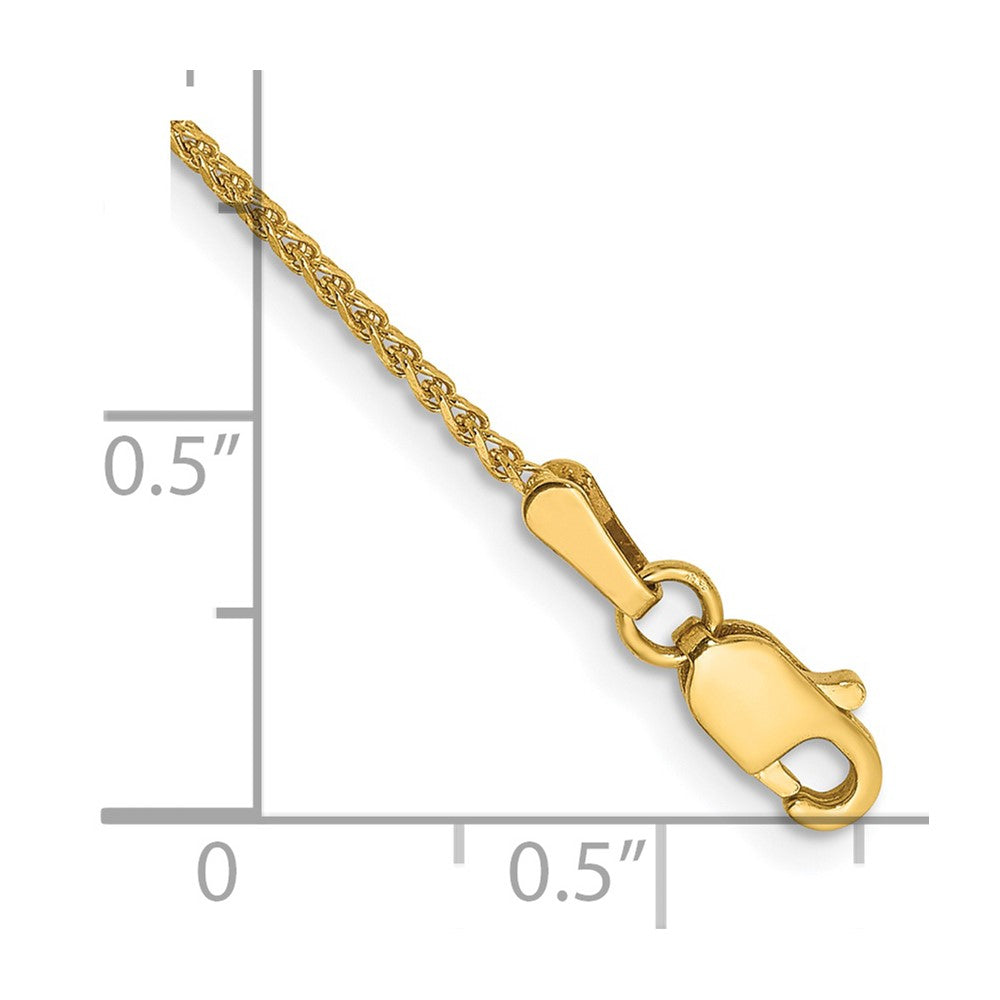14K 9 inch 1.25mm Diamond-cut Spiga with Lobster Clasp Anklet