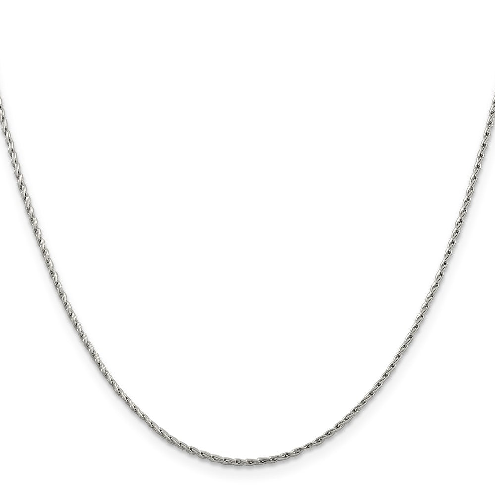 14K White Gold 16 inch 1.25mm Round Parisian Wheat with Lobster Clasp Chain