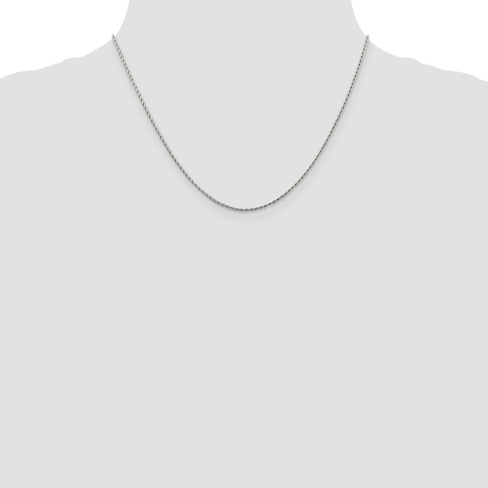 14K White Gold 18 inch 1.25mm Round Parisian Wheat with Lobster Clasp Chain