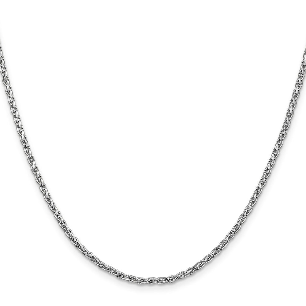 14K White Gold 22 inch 2.25mm Parisian Wheat with Lobster Clasp Chain