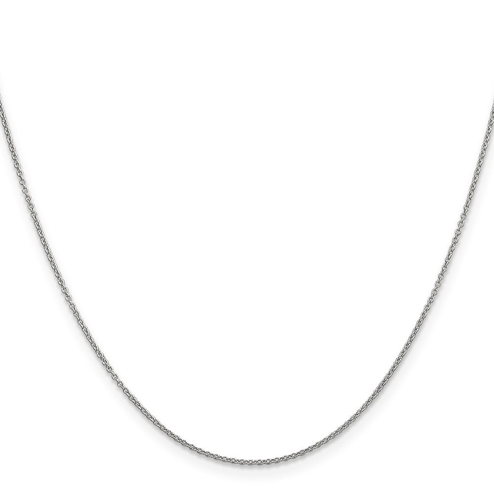 14K White Gold 24 inch .9mm Cable with Spring Ring Clasp Chain