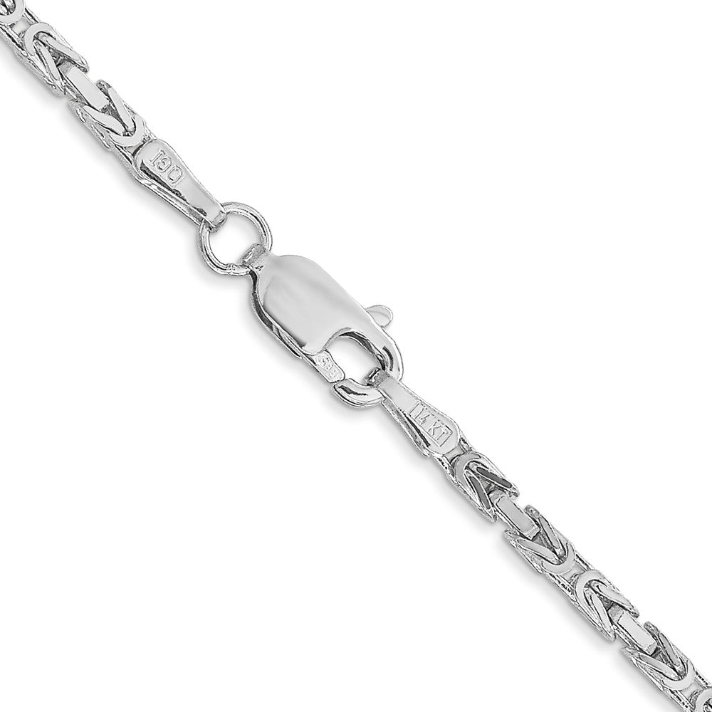 14K White Gold 24 inch 2mm Byzantine with Lobster Clasp Chain