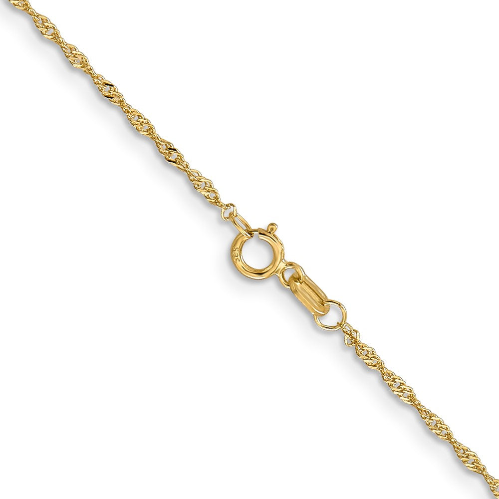 14K 14 inch 1.10mm Singapore with Spring Ring Clasp Chain