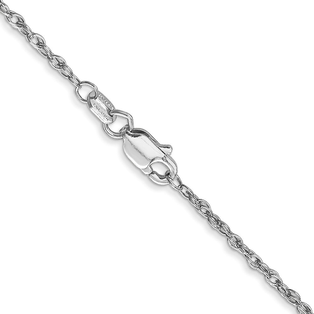 14K White Gold 22 inch 1.3mm Heavy Rope with Lobster Clasp Chain