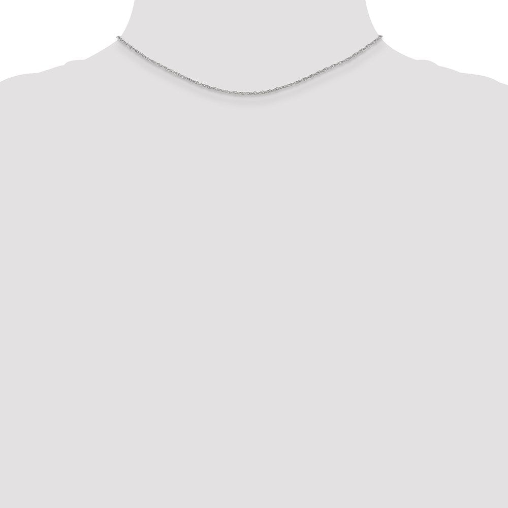 14K White Gold 14 inch 1.3mm Heavy Rope with Lobster Clasp Chain