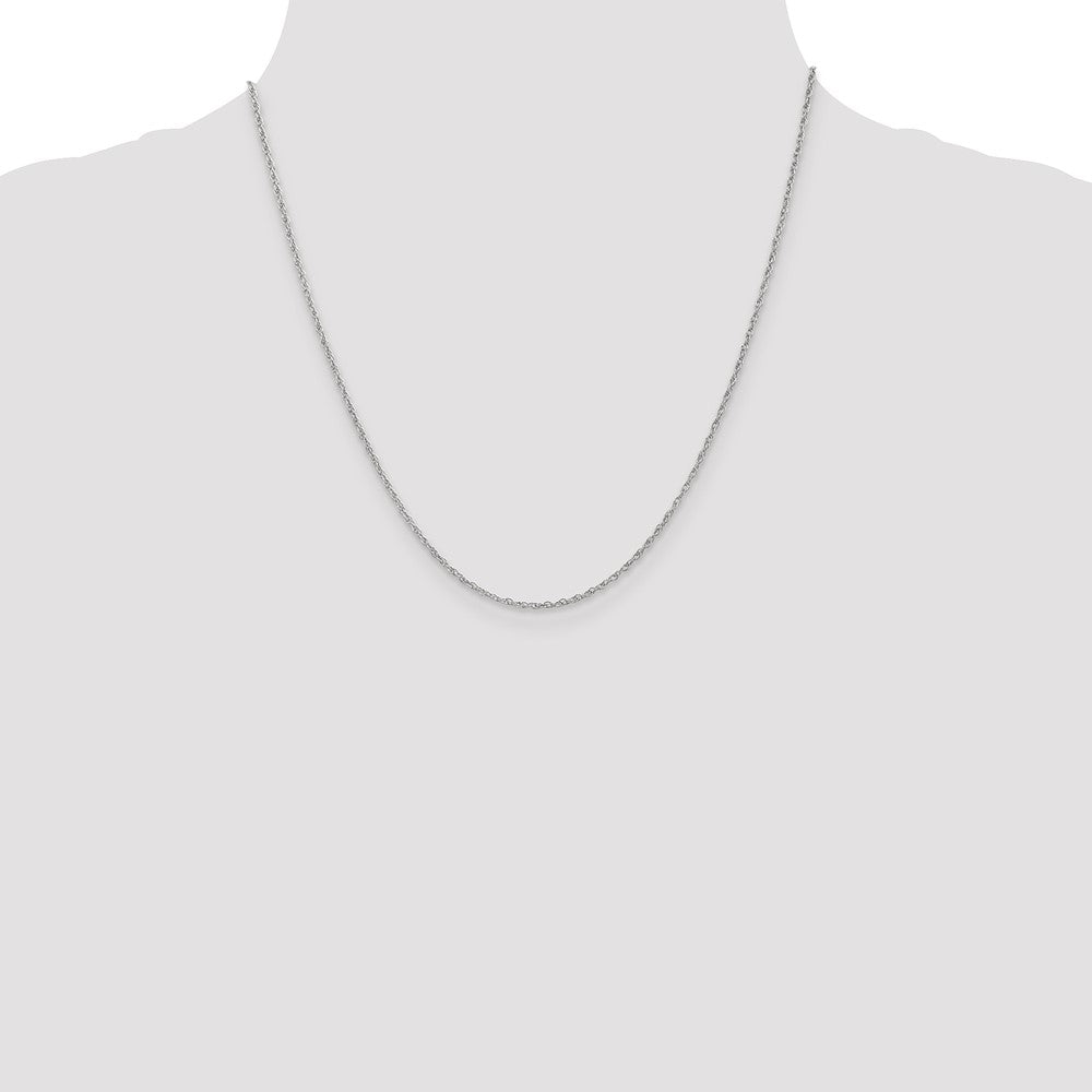 14K White Gold 20 inch 1.3mm Heavy Rope with Lobster Clasp Chain