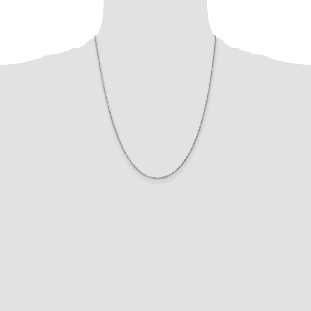 14K White Gold 22 inch 1.3mm Heavy Rope with Lobster Clasp Chain