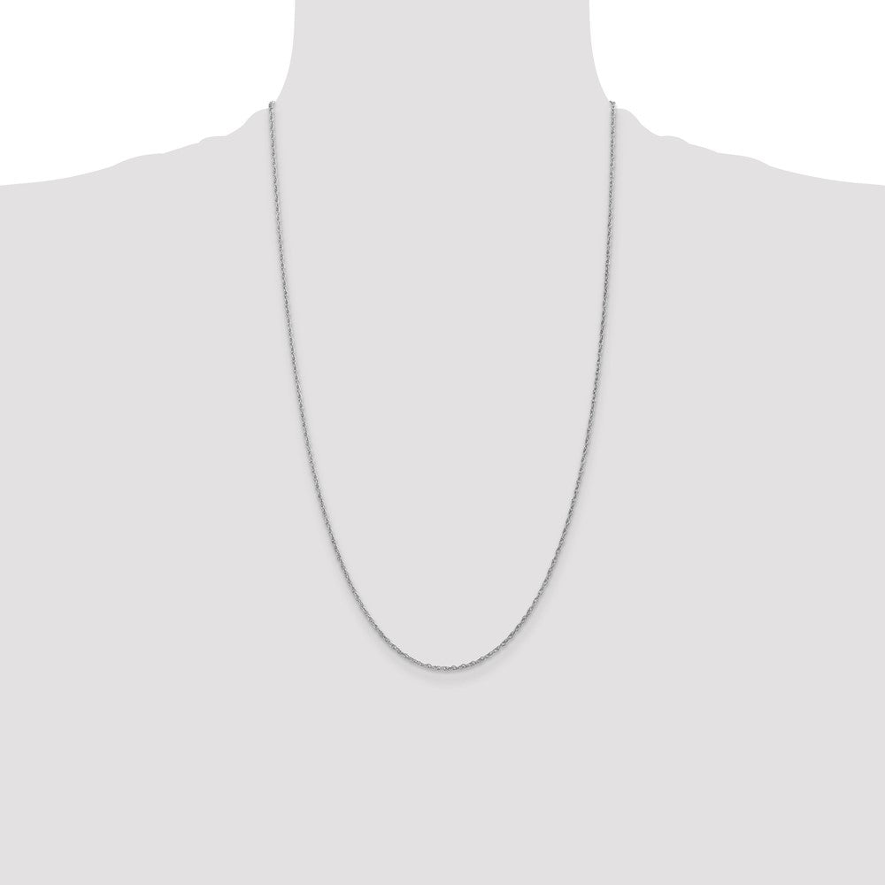 14K White Gold 26 inch 1.3mm Heavy Rope with Lobster Clasp Chain