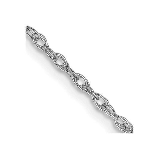 14K White Gold 18 inch 1.3mm Heavy Rope with Lobster Clasp Chain