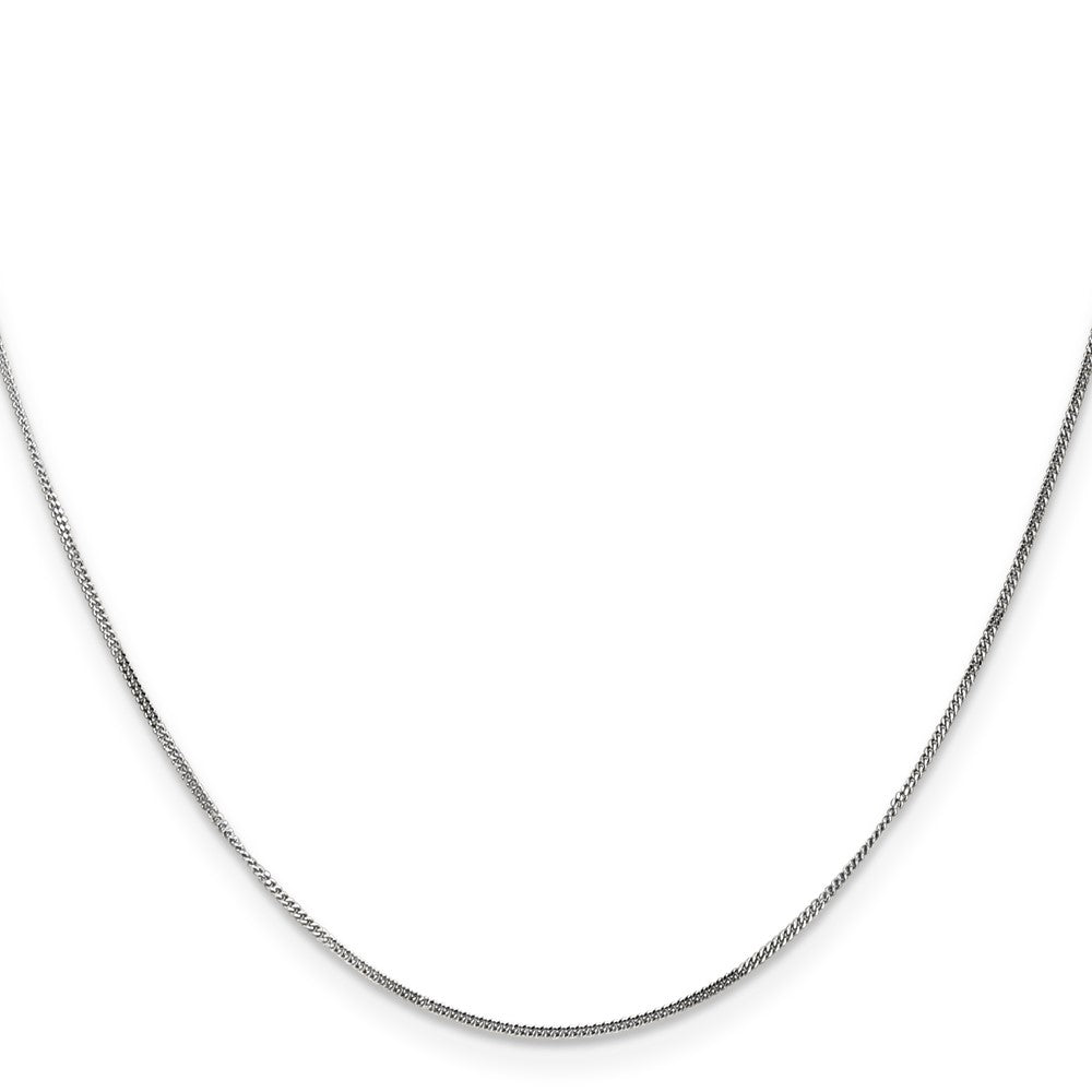 14K White Gold 24 inch .9mm Curb  with Spring Ring Clasp Pendant Chain