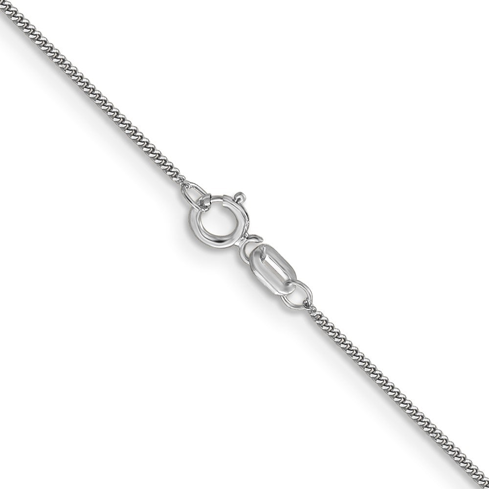 14K White Gold 18 inch .9mm Curb  with Spring Ring Clasp Pendant Chain