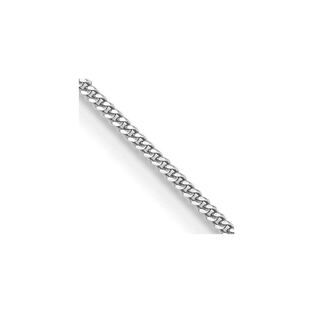 14K White Gold 24 inch .9mm Curb  with Spring Ring Clasp Pendant Chain