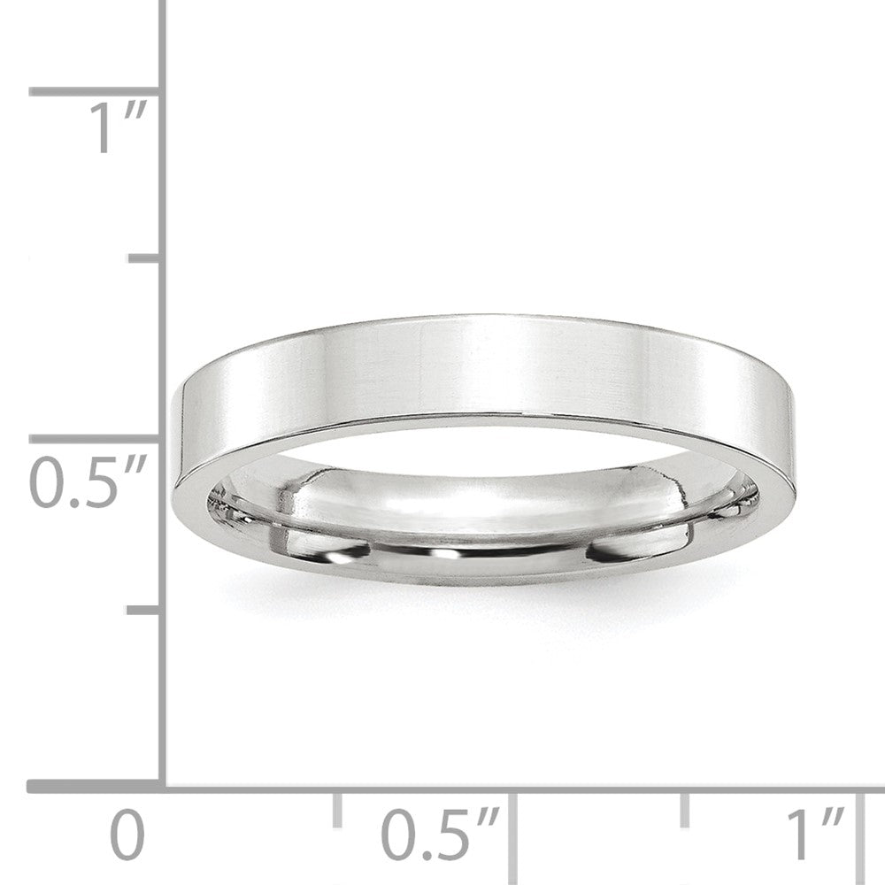 Platinum 4mm Polished Flat Wedding Band Size 8.5