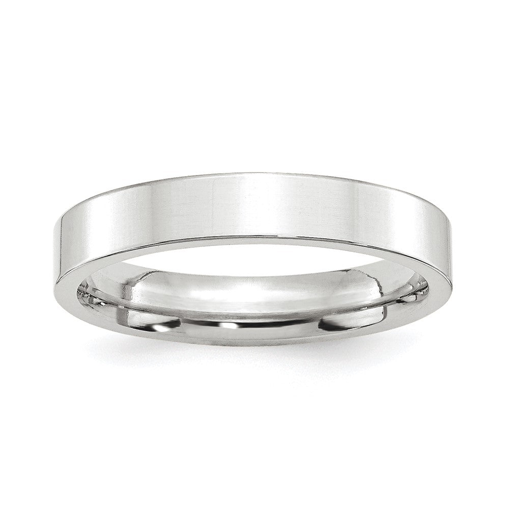 Platinum 4mm Polished Flat Wedding Band Size 10