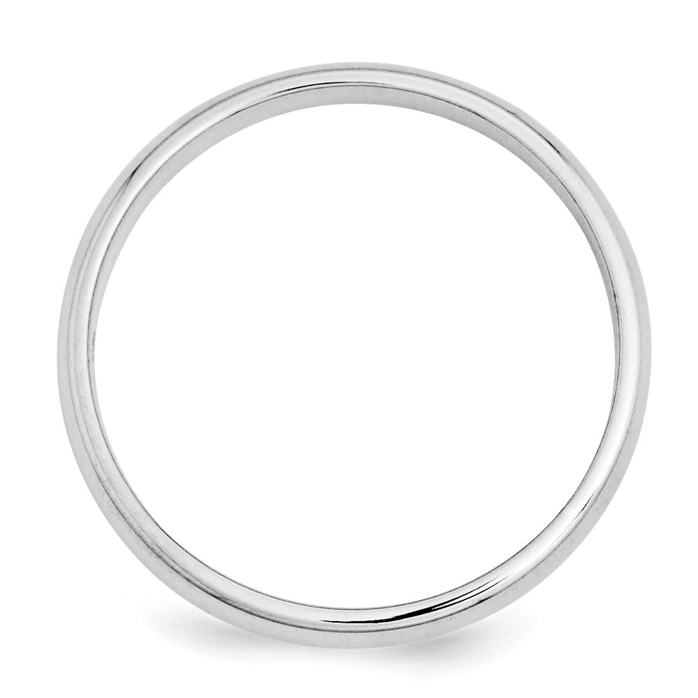 Platinum 3mm Half Round Wedding Band Size 4.5