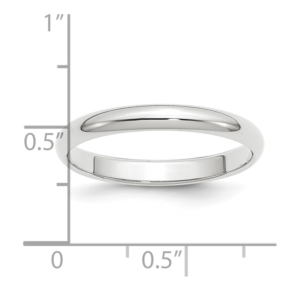 Platinum 3mm Half Round Wedding Band Size 4.5
