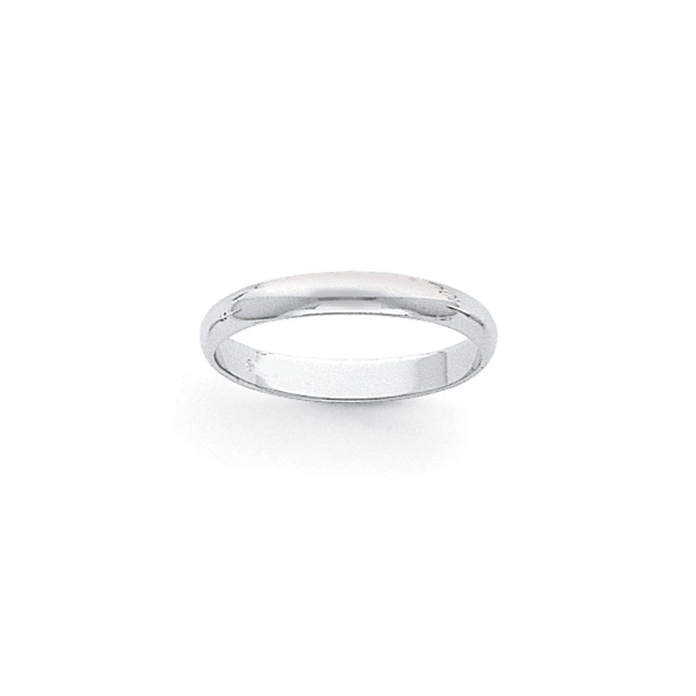 Platinum 3mm Half Round Wedding Band Size 4.5