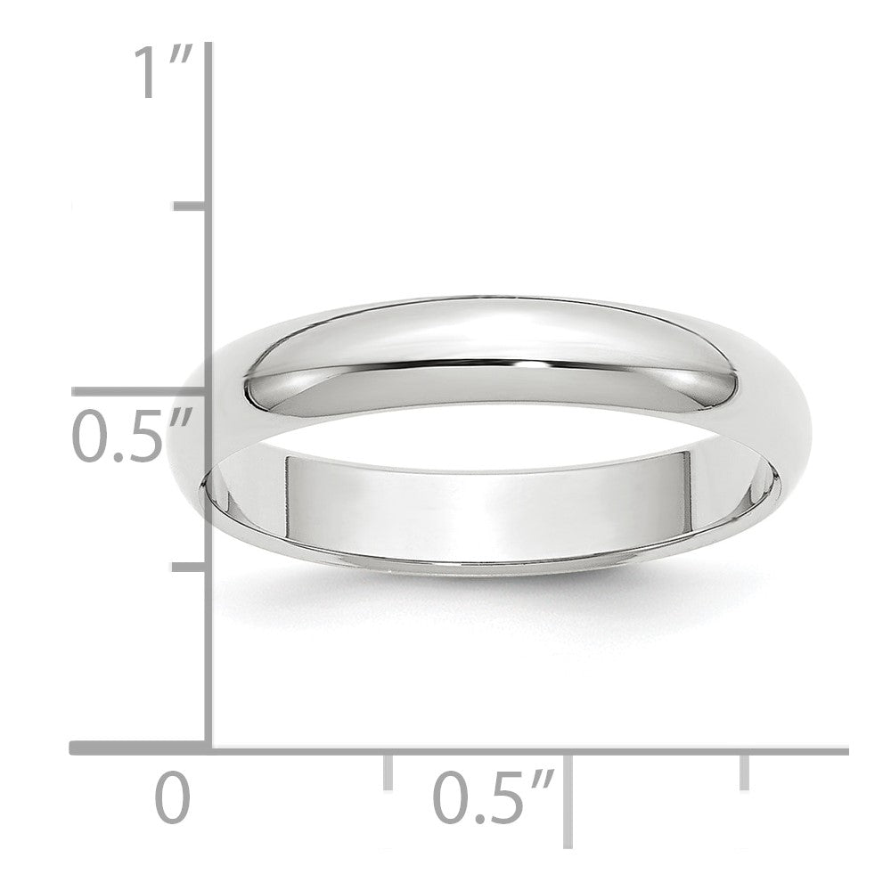 Platinum 4mm Half Round Wedding Band Size 9