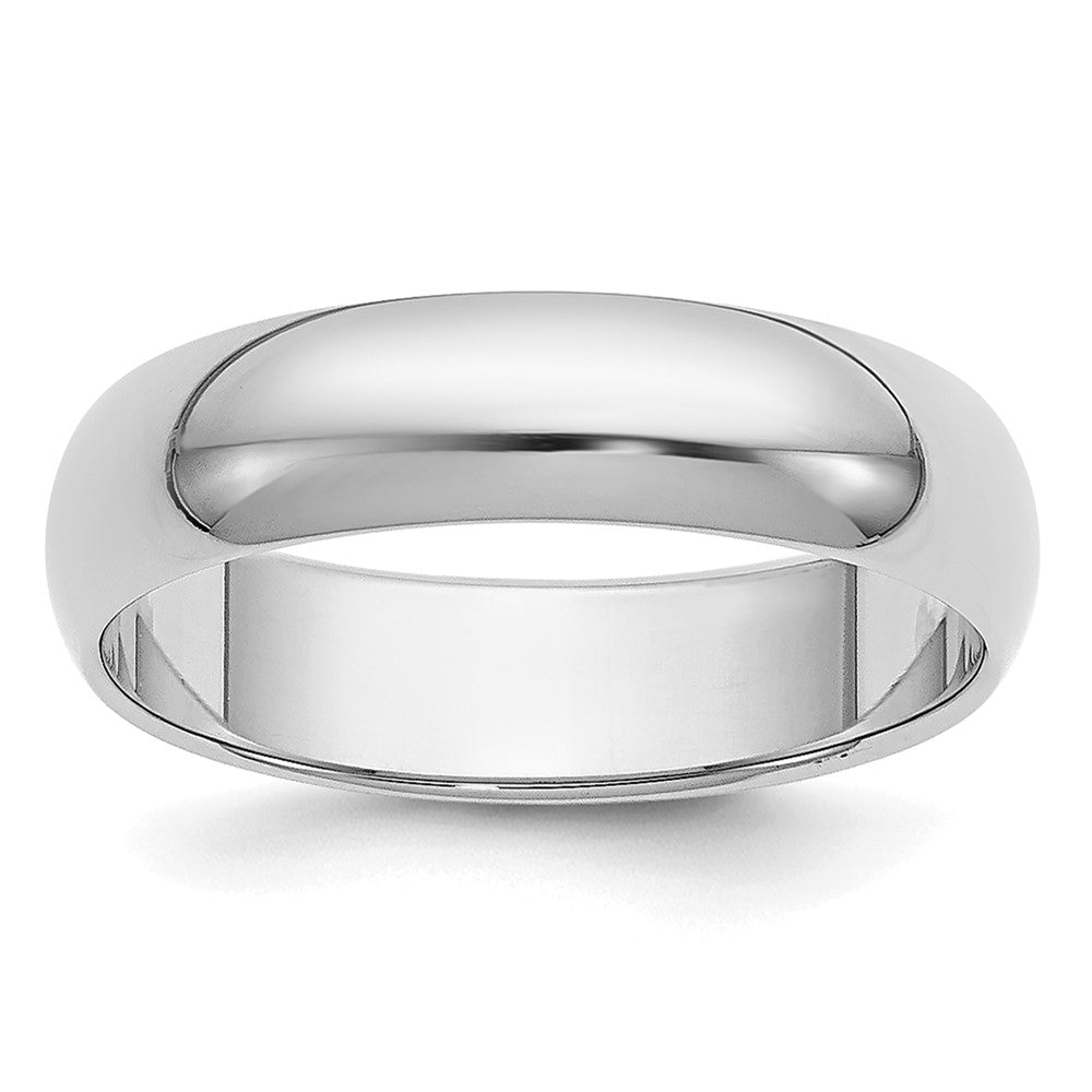 Platinum 5mm Half Round Wedding Band Size 11