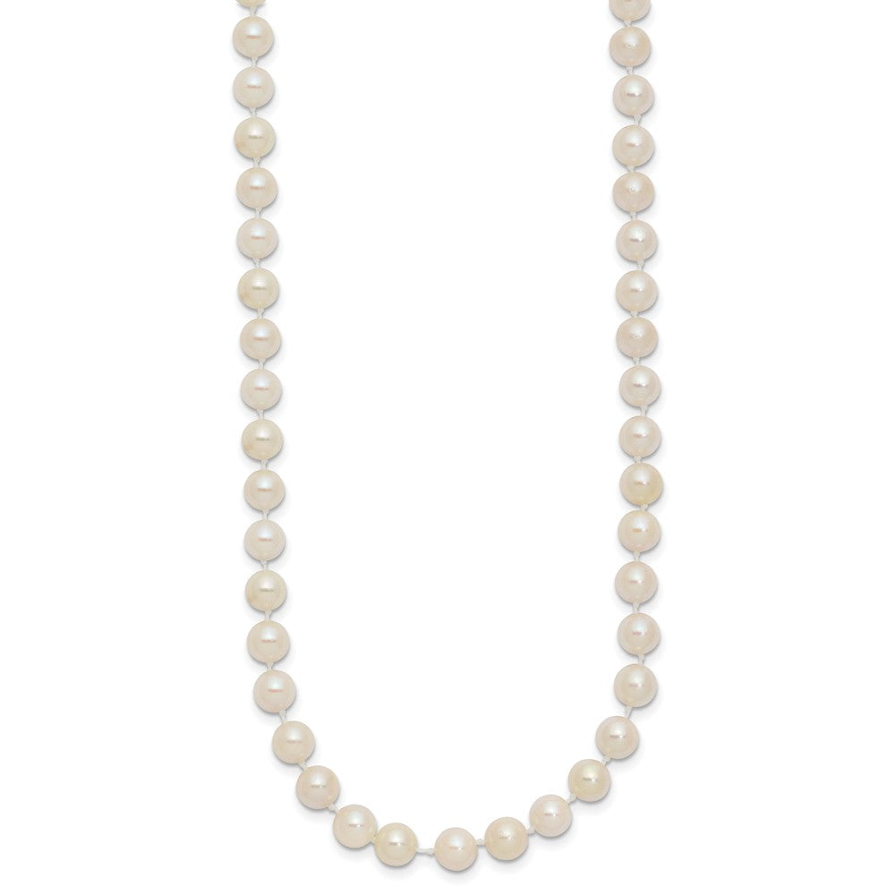 14k 5-6mm White Round Akoya Saltwater Cultured Pearl 20 inch Necklace