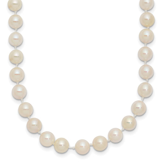 14k 5-6mm White Round Akoya Saltwater Cultured Pearl 18 inch Necklace