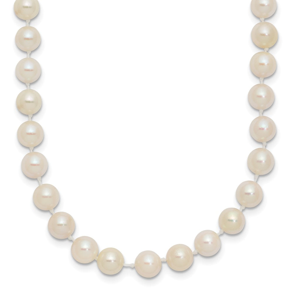14k 5-6mm White Round Akoya Saltwater Cultured Pearl 24 inch Necklace