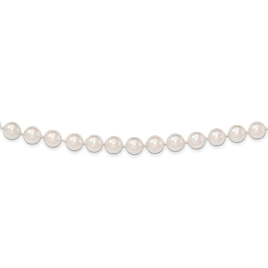 14k 8-9mm White Round Akoya Saltwater Cultured Pearl 24 inch Necklace