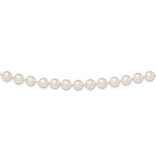 14k 8-9mm White Round Akoya Saltwater Cultured Pearl 20 inch Necklace