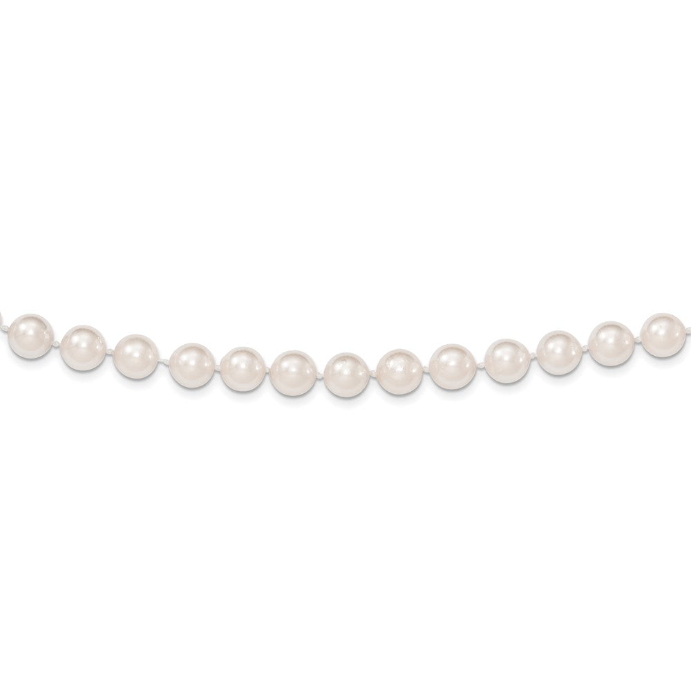 14k 8-9mm White Round Akoya Saltwater Cultured Pearl 18 inch Necklace